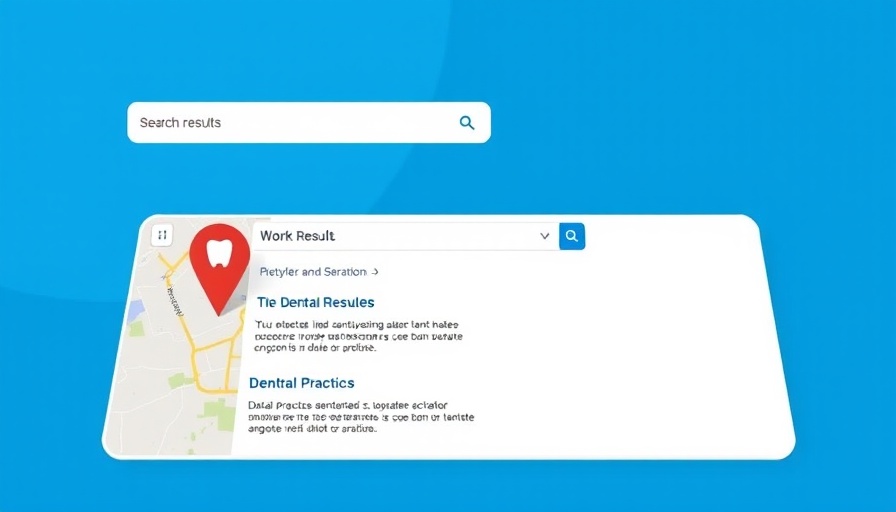 Pediatric dentist SEO webinar graphic with map and search results.