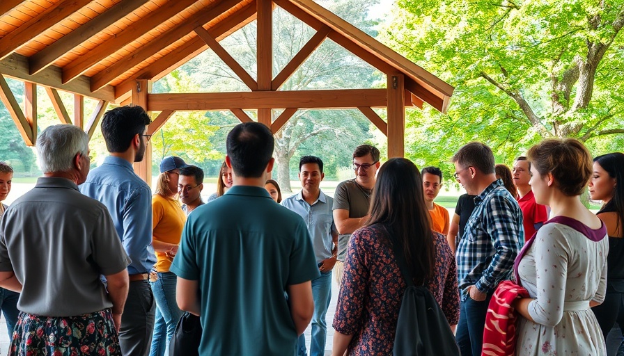 Community gathering in park showcasing Native resilience.