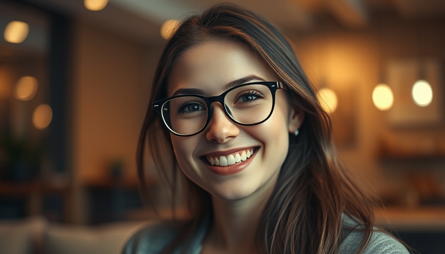 Young woman with glasses smiling indoors - Costco DEI.