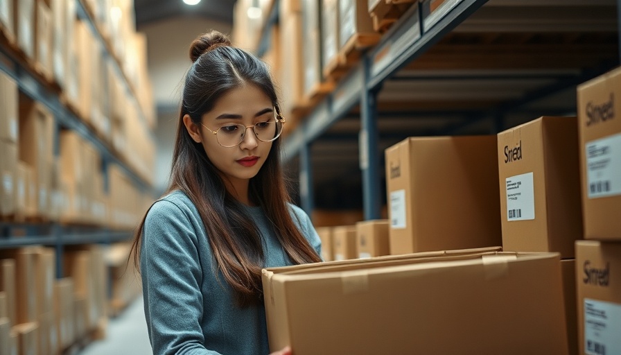 Warehouse worker inspecting orphaned products.