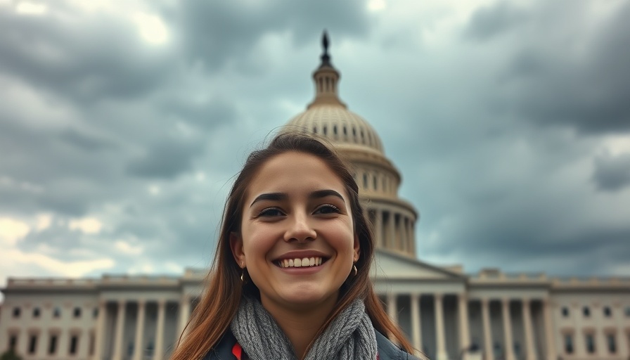 Young woman at US Capitol, Bluesky bot problem context