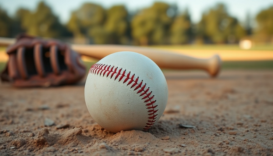 Close-up of baseball with glove and bat, representing teamwork.