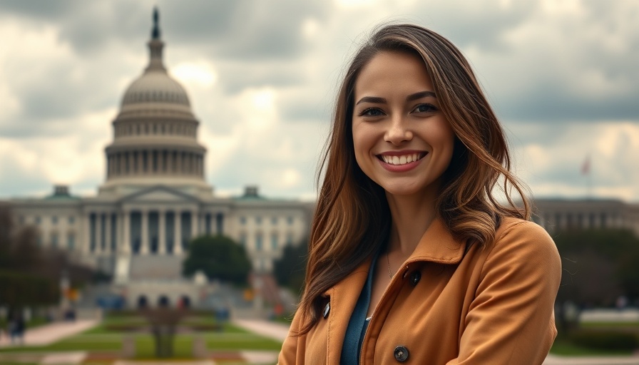 Young woman smiling with the Capitol in the background, ELON MUSK Act.