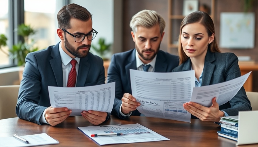 Professionals analyzing financial reports, discussing under-reporting income.