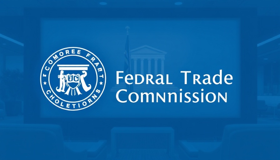 Federal Trade Commission logo and text with a blue theme.