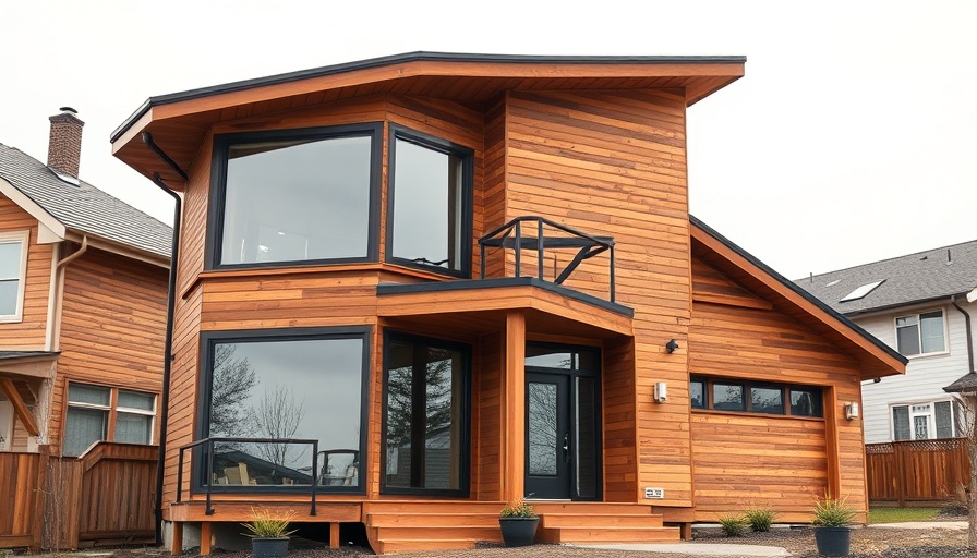 Modern Förstberg Ling wooden house with large windows and angular design.