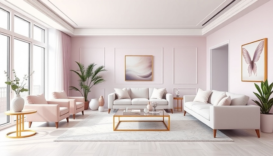 Modern living room with pastel paint palettes and chic decor elements.