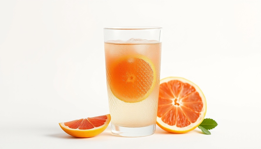 Elegant glass tumbler with citrus slices for Valentine's Day Tablescapes.