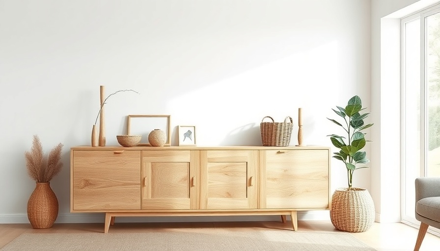 Natural wood sideboard in a minimalist room with soft lighting, evoking renovation regrets.