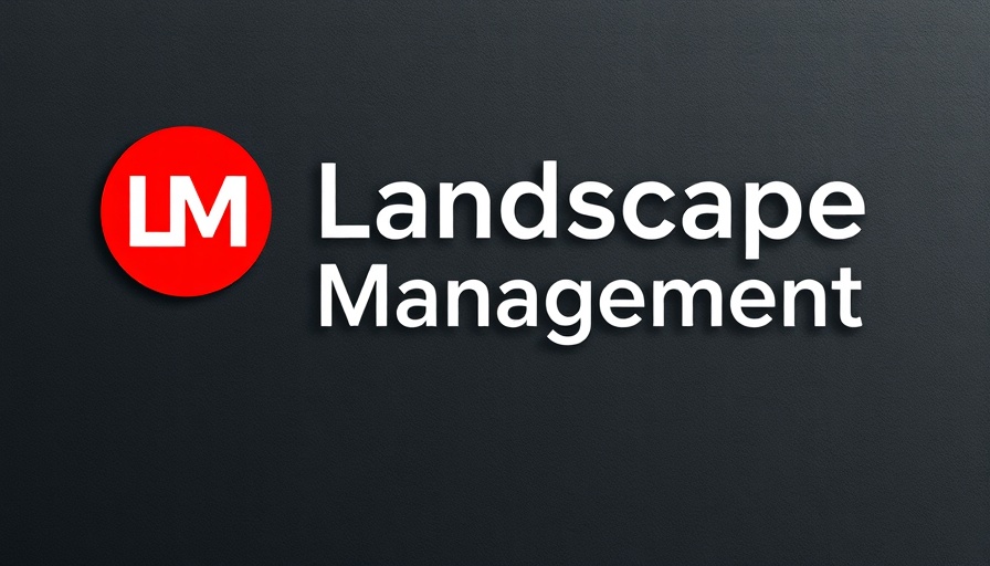 Landscape Management logo on dark textured background