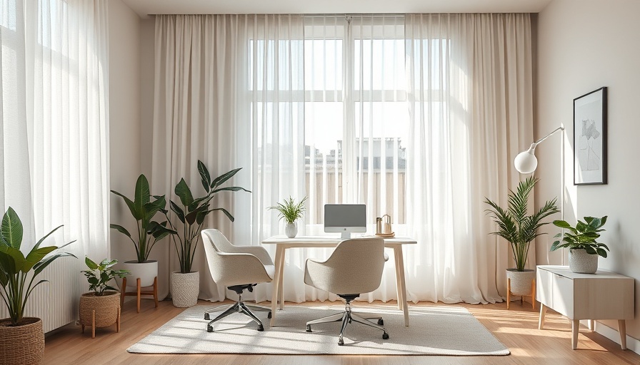 Modern minimalist home office designing the perfect space with natural light.