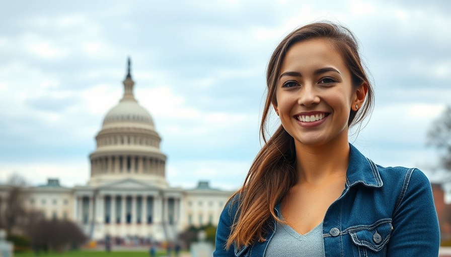 Young woman smiling in front of U.S. Capitol, TikTok Bidders White House Negotiations.