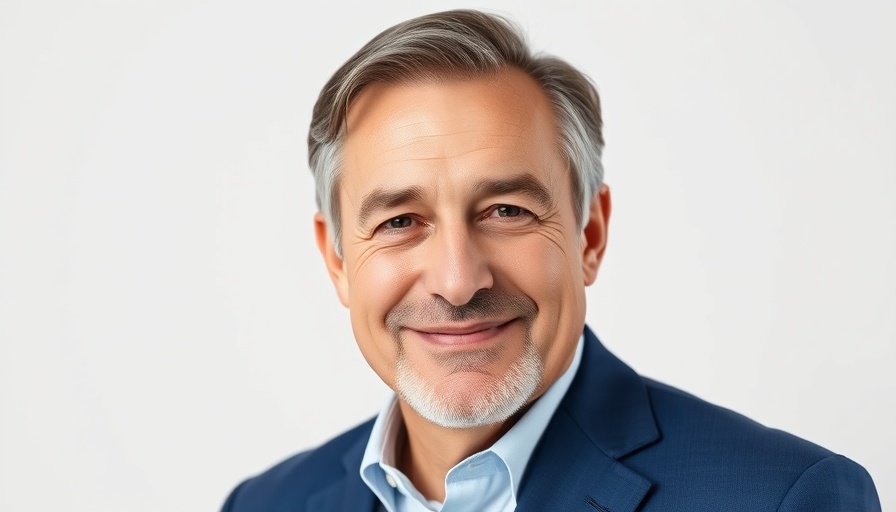 Middle-aged man in a blue suit with a slight smile, studio portrait.