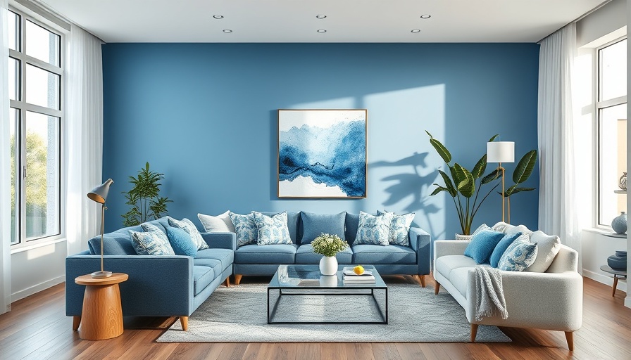 Stylish blue living room showing color combinations for every room.