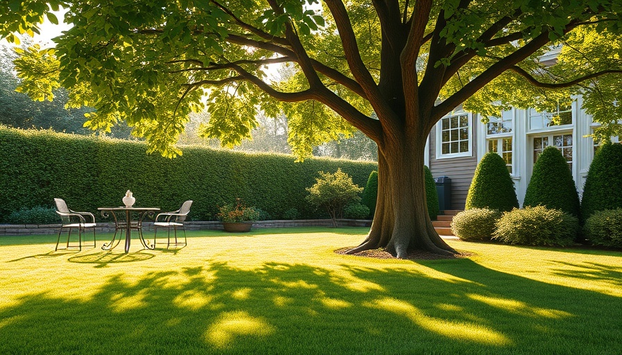 Artificial lawn care and maintenance in a backyard setting.