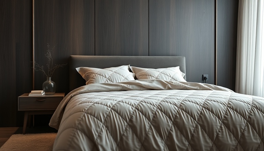 Elegant bedroom with soft textures and earth tones, cozy ambiance.