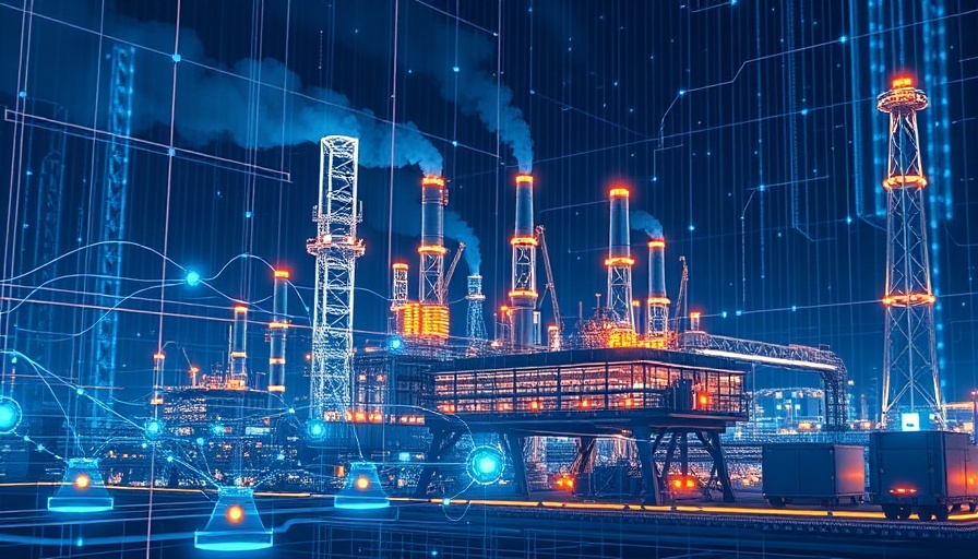 Industry 4.0 and smart manufacturing digital illustration.
