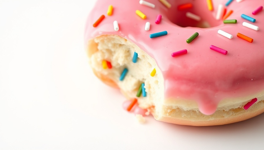 Bitten pink donut with sprinkles and 'Blog Bite' text, bright design.