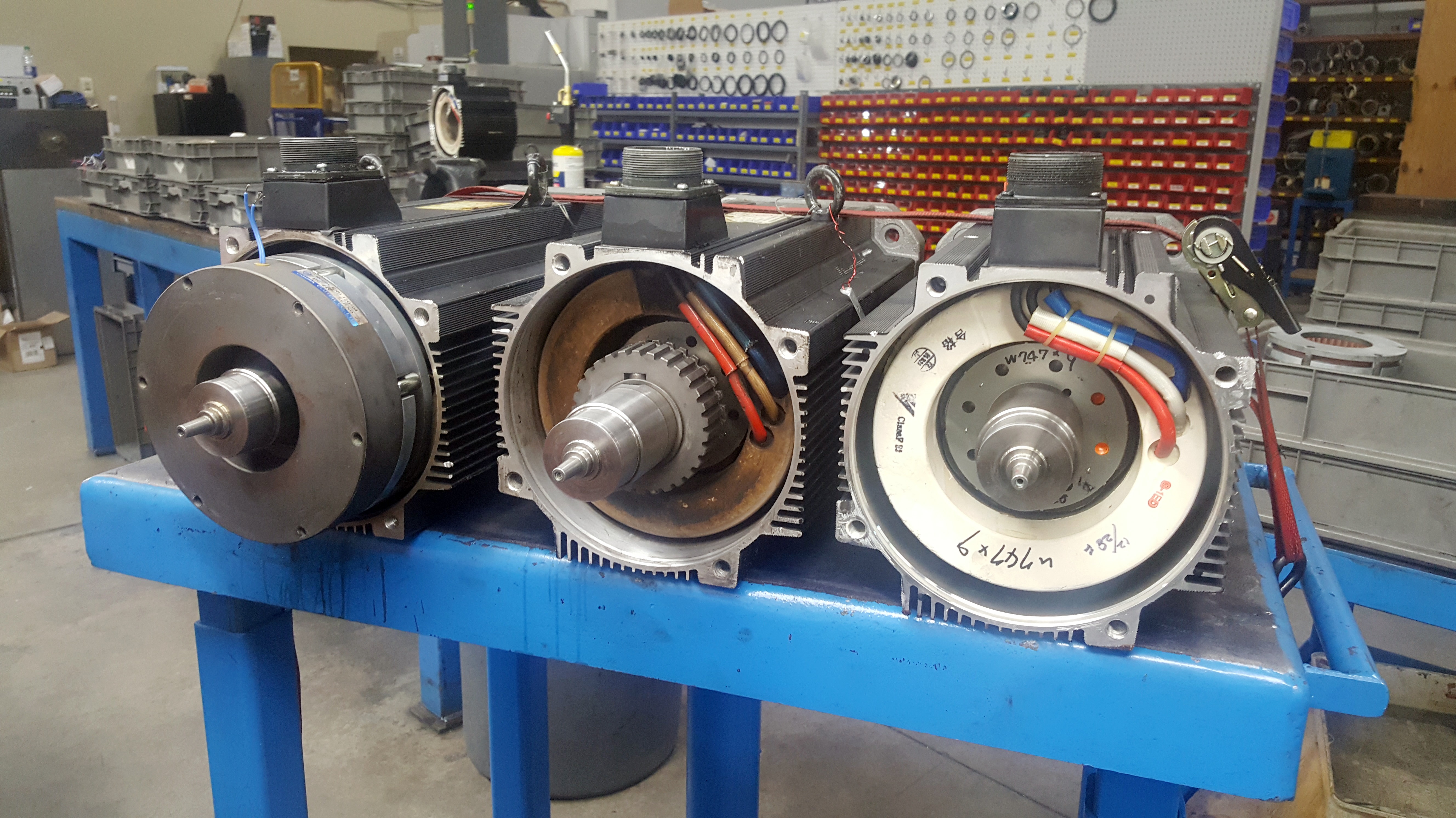 Close-up view of a dissected servo motor, showing intricate copper windings and exposed rotor, symbolizing the technical depth of servo motor repairs.