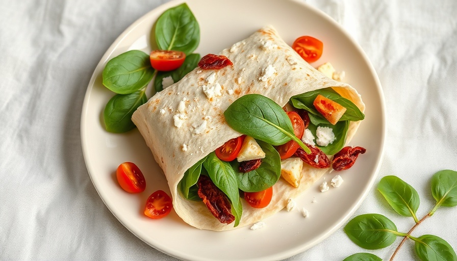 Diabetes-friendly wrap with spinach and cheese, perfect for healthy meals.