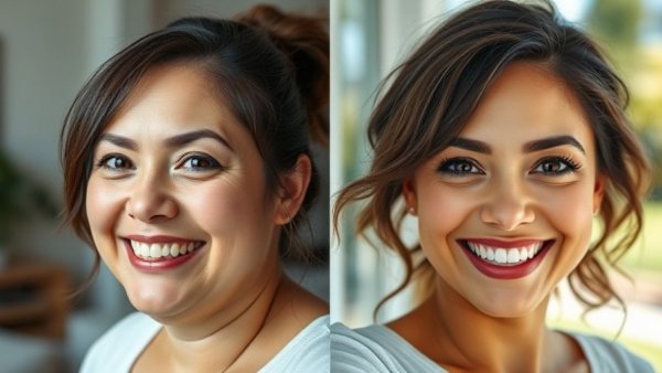 Woman's transformation showing lifestyle change impact on type II diabetes.