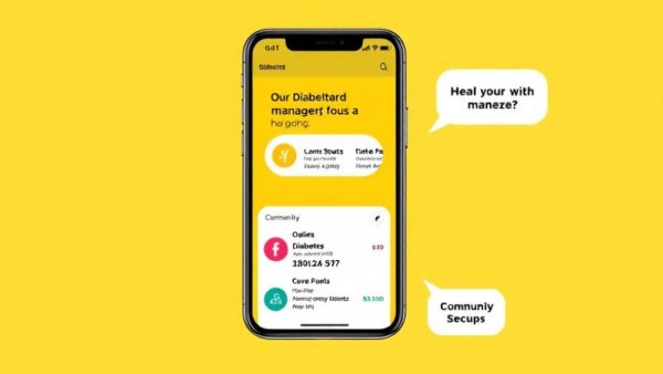 Diabetes app display promoting prediabetes awareness and testing.