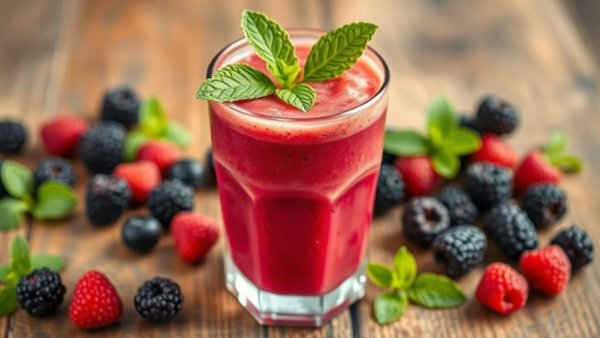 Refreshing berry smoothie with blackberries, tips to lower blood sugar