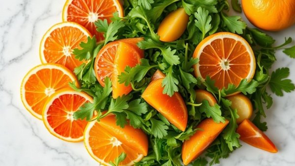 Citrus Arugula Salad for Type II Diabetes with fresh ingredients.