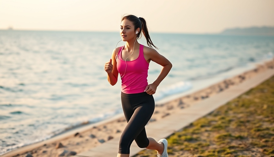 Woman jogging by the beach, part of a 4-week walking plan for weight loss.