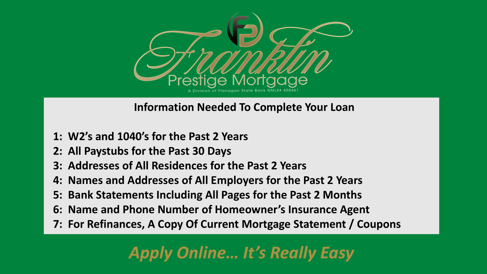 Info Needed To Complete Loan List