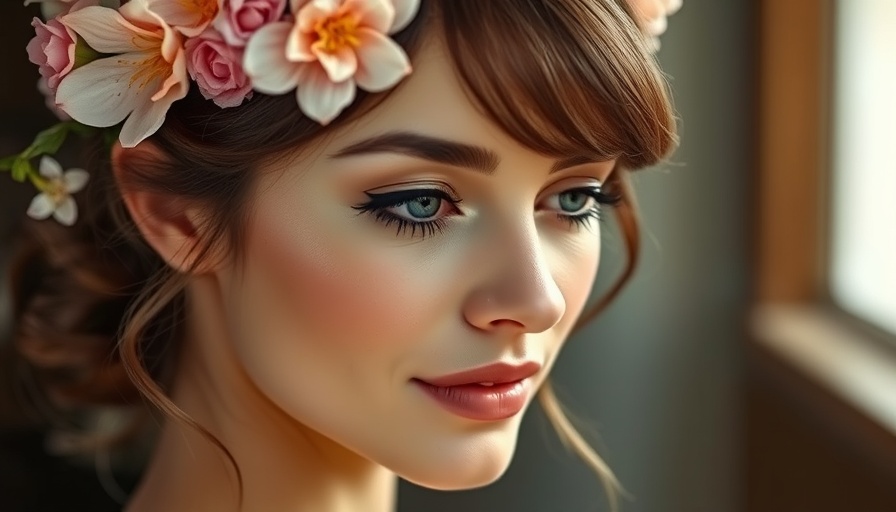 Elegant wedding hairstyle for long hair with flowers