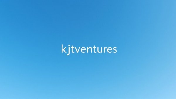 Minimalistic blue sky with kjtventures text, symbolizing AI shopping revolution.