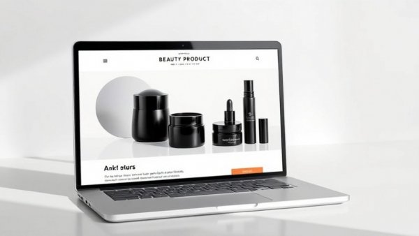 Sleek laptop displaying beauty e-commerce site for Indie Beauty E-Tailers Pivot to B2B Models.