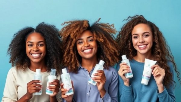 Women with haircare products featuring Amazonian ingredients and peptides.