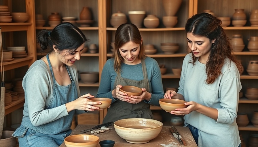 Women crafting pottery in a cozy studio embracing Analog Wellness Trend 2025.