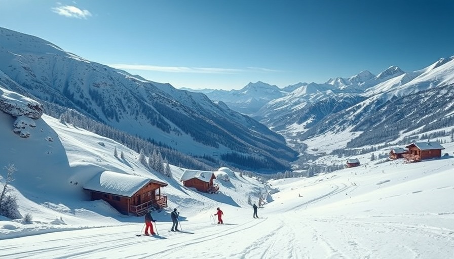 Sundance Mountain Resort with skiers enjoying snowy slopes.