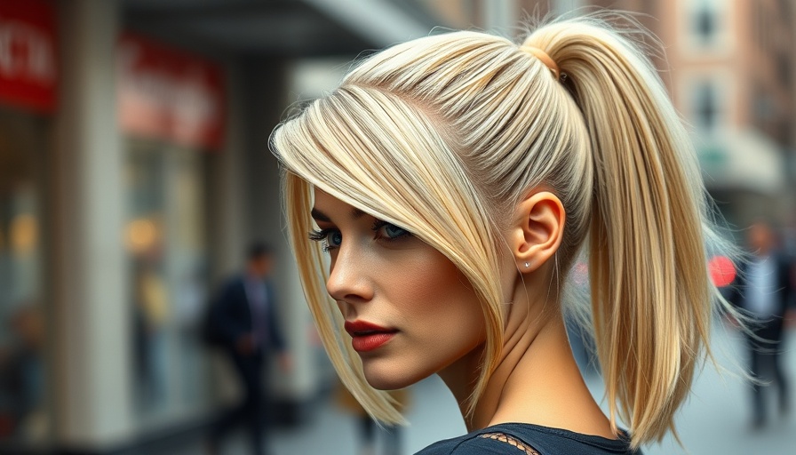 2025 hairstyle trend with segmented ponytail on blonde hair.