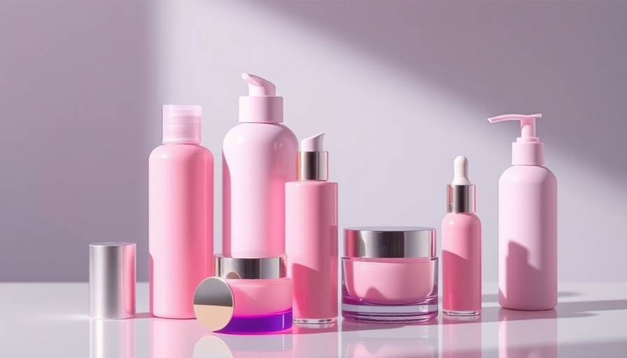 Indie beauty brand bottles in pastel colors displayed elegantly.