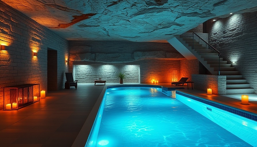 Aire Ancient Baths NYC Experience in ambient light with a serene pool.