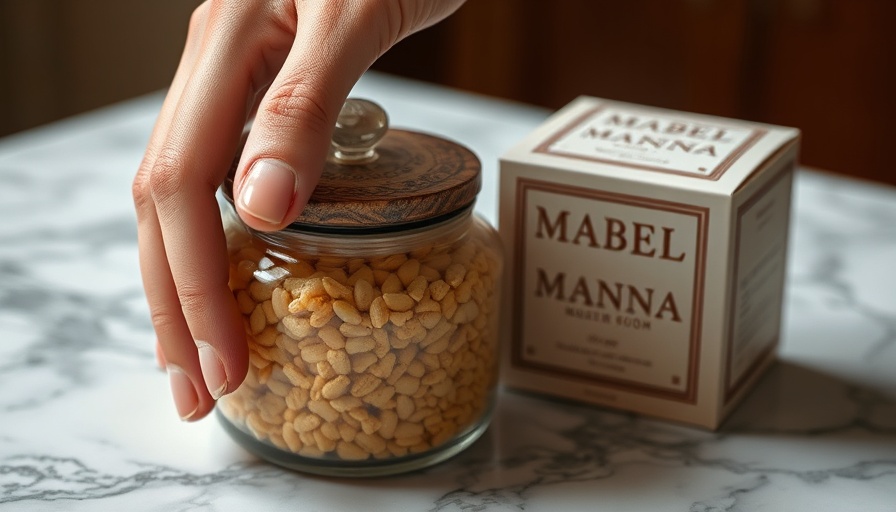 Mabel's Mushroom Microdosing Program product display with hand.