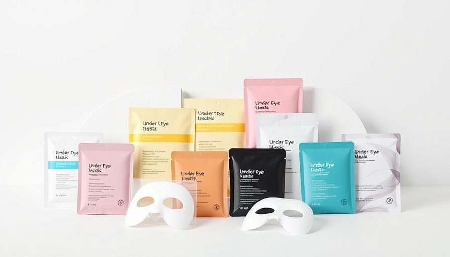 Assorted under-eye masks on white surface displaying best under-eye masks.