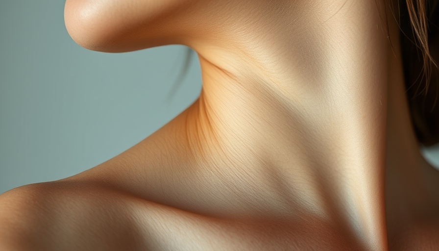 Close-up of skin texture on woman's neck suggesting eczema.