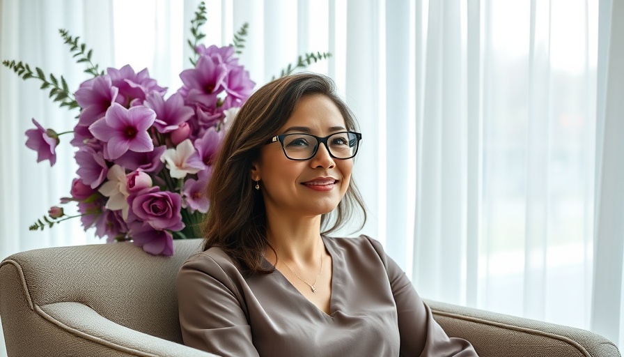 Elegant woman smiling with flowers, Joanna Czech skin care tips