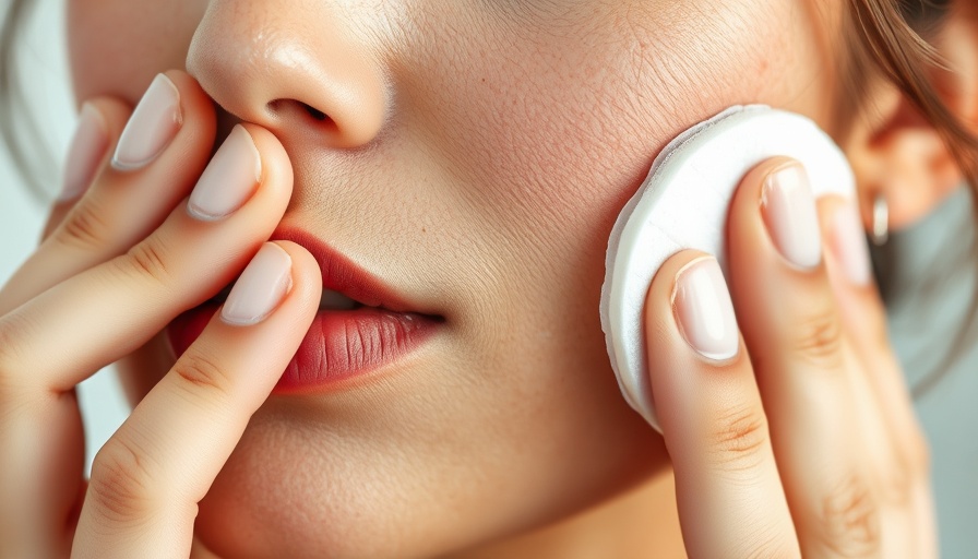 Close-up of woman using Summer Fridays exfoliating toner pad.