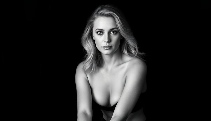 Sharon Chuter Uoma Beauty portrait in monochrome with intense gaze.