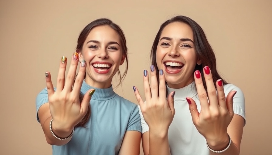 Women showcasing Fall 2025 nail trends with vibrant designs.
