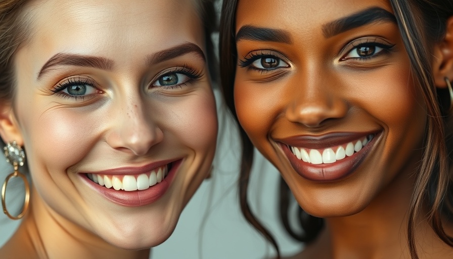 Close-up of two women with bright skin and smiles, ideal for best eye creams for mature skin.