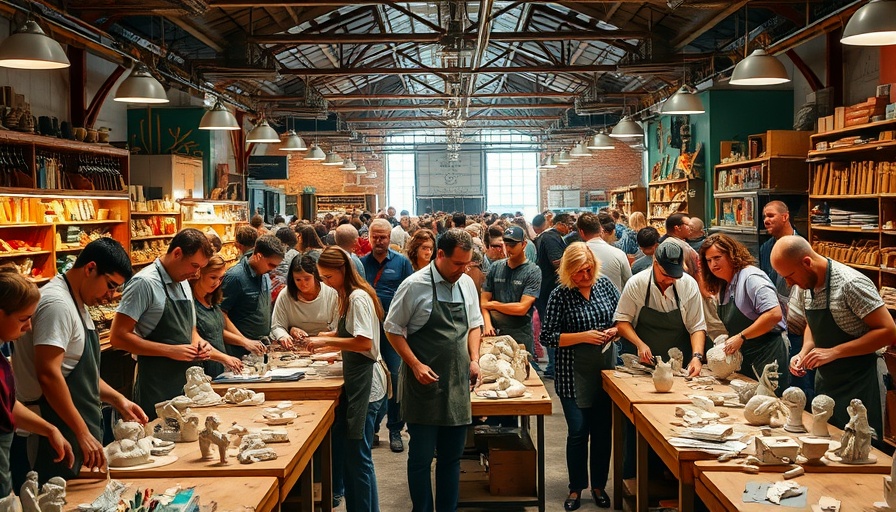 Lively Scrapple Sculpting Competition in a busy market setting.