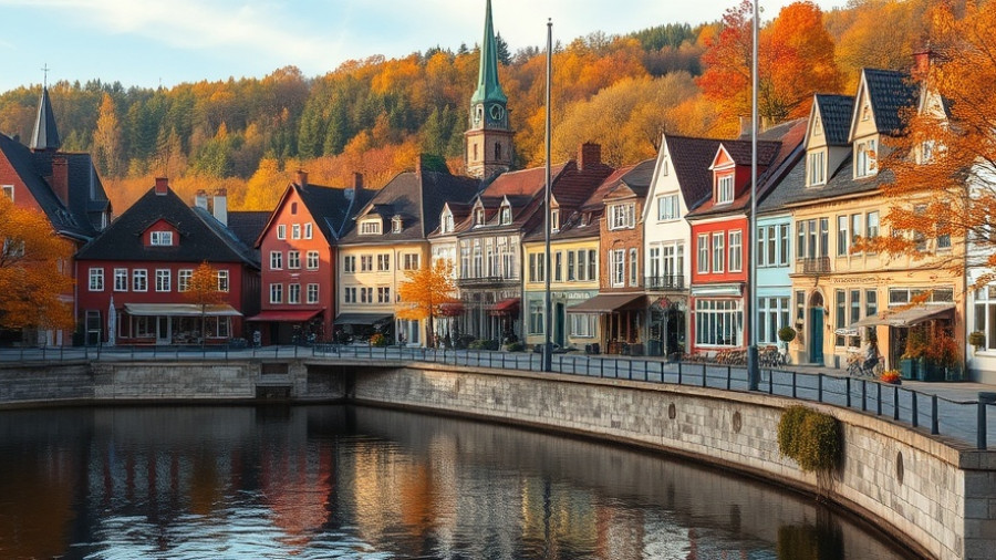 Charming riverfront townscape in Bucks County, PA