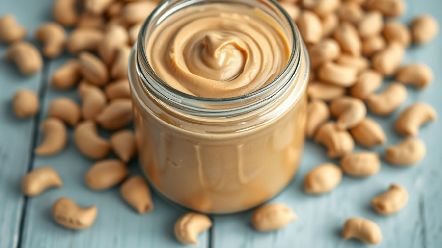 Jar of creamy peanut butter with scattered peanuts, showcasing the healthiest nut butters high in protein and fiber.